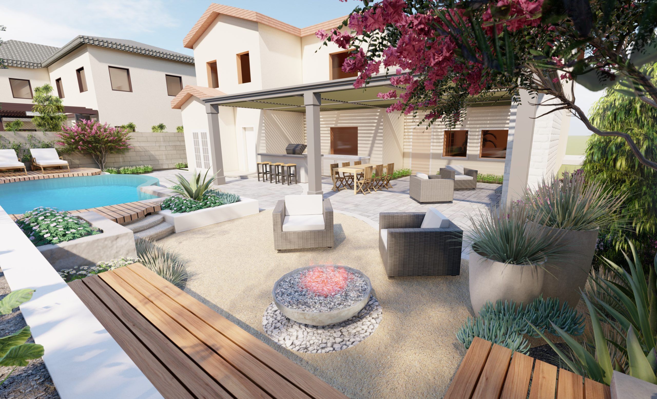 Full yard landscape design